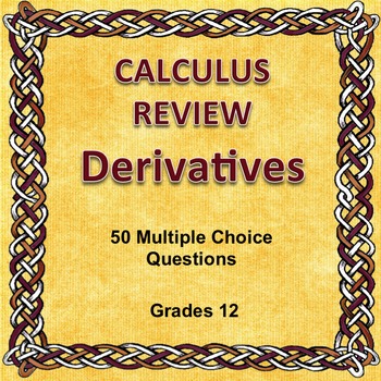 Preview of Test Prep: Calculus Review Game Derivatives, 50 Multiple Choice Questions, Edit