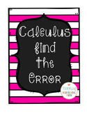 Calculus Review Find the Error Task Cards