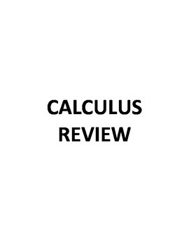 Preview of Calculus Review Guide for Students (Handout / Study Aid)