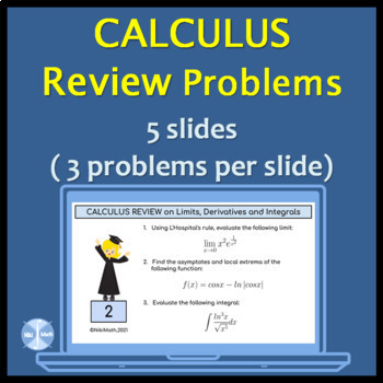 Preview of Calculus Review Problems - Digital Copy & Paste Matching Activity