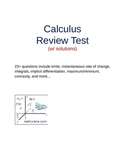 Calculus Review Test (and Solutions)