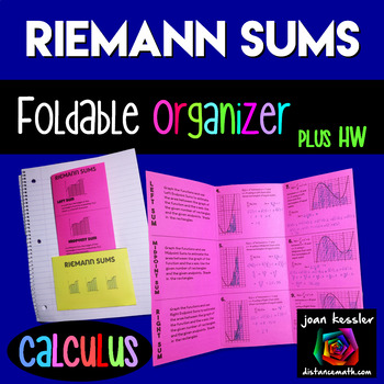 Preview of Calculus Riemann Sums Foldable plus HW