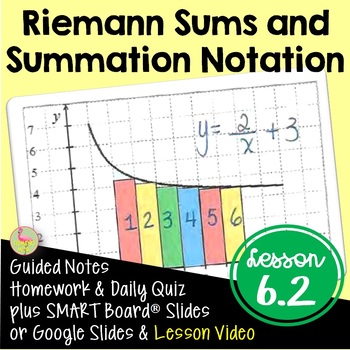 Preview of Calculus Riemann Sums and Sigma Notation with Lesson Video (Unit 6)