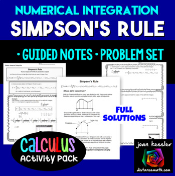 Preview of Calculus Simpson's Rule Numerical Integration