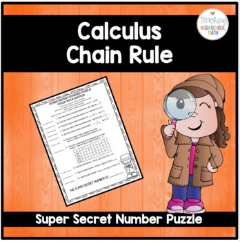 Preview of Calculus Super Secret Number Puzzle Chain Rule