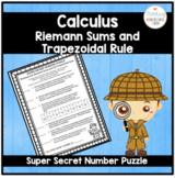 Calculus Super Secret Number Puzzle Riemann Sums and Trape