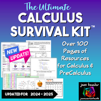 Preview of Calculus Survival Kit over 99 pages of References and more updated 2024-25