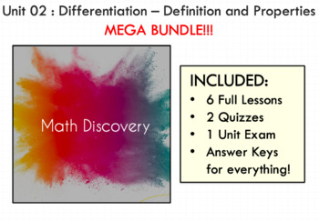 Preview of Calculus - Unit 02 - Differentiation - Definition and Properties MEGA BUNDLE