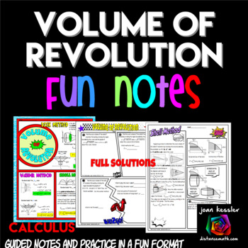 Preview of Calculus Volume of Revolution Disk Washer Shells Guided FUN Notes