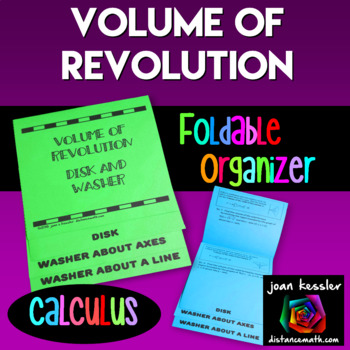 Preview of Calculus Volume of Revolution Flip Book Foldable Disk and Washer