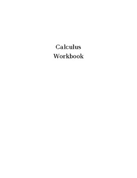Preview of Calculus Workbook