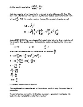 Calculus: Worksheet (Study Guide) for Related Rates by Julane Crabtree