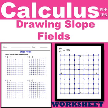 Preview of Calculus Worksheets -  Drawing Slope Fields of differential equations