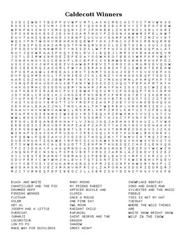 Preview of Caldecott Winners Word Search