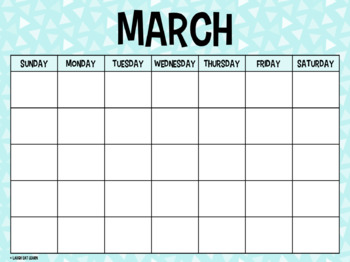 Blank Calendar // Confetti {FREEBIE} by Laugh Eat Learn | TpT