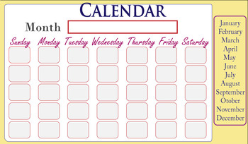 Preview of Calendar  - distance learning screen share or print