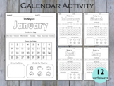 Calendar Worksheets Printable, Kindergarten Winter Morning