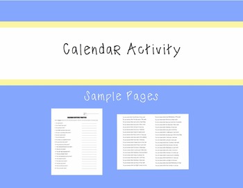 Preview of ASL Calendar Activity - Receptive and Expressive