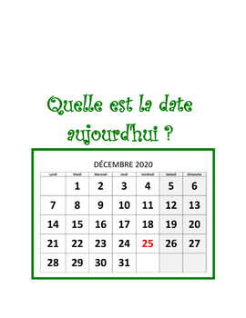 Calendar Activities Pac For French Class By Carol Nescio Tpt