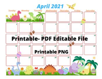 Preview of Calendar April 2021