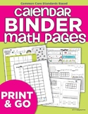 Calendar Binder Math Pages