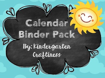 Calendar Binder Set by Kindergarten Craftiness TpT