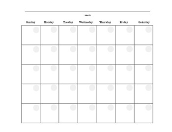 Calendar Blank by creative homeschool resource | TPT