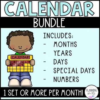 Preview of Calendar Bundle | Months, Days, Years, Numbers & Special Days | English & French