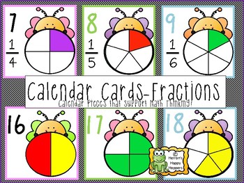 Preview of Calendar Date Cards - Fractions