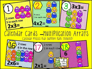 Preview of Calendar Date Cards - Multiplication Arrays