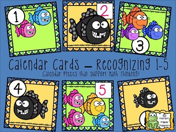 Preview of Calendar Date Cards Recognizing 1 - 5