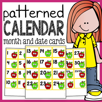 Preview of Calendar Numbers - Calendar Cards with Patterns