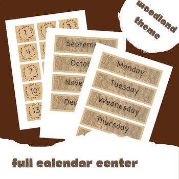 Preview of Calendar Display - Woodland Theme