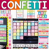 Chalkboard Confetti Calendar and Birthday Bulletin Board
