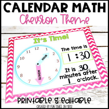 Preview of Calendar Math | Chevron Decor