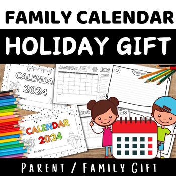 Preview of Calendar Craft - Parent / Family Gift - 2024 Calendar Template