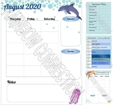Calendar, Daily Schedule, & Newsletter Template - OCEAN THEME