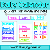Hanging Calendar Date Flip Chart - Colorful