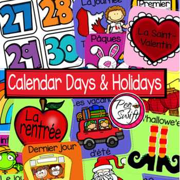 Preview of French Calendar Set & Holidays