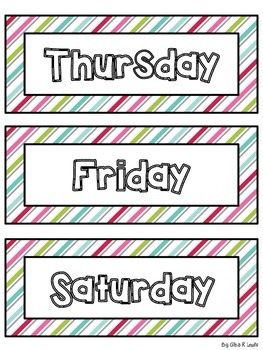 Calendar Days of the Week Freebie by Gina R Lewis | TPT