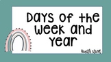 Boho Rainbow Calendar Days of the Week & Year