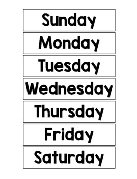 Calendar Days of the Week - Yesterday, Today, and Tomorrow by Inspired ...
