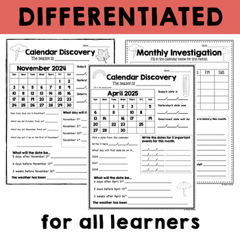 Calendar Worksheets by Alison Hislop | Teachers Pay Teachers