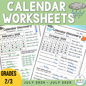 Calendar Worksheets by Alison Hislop | Teachers Pay Teachers