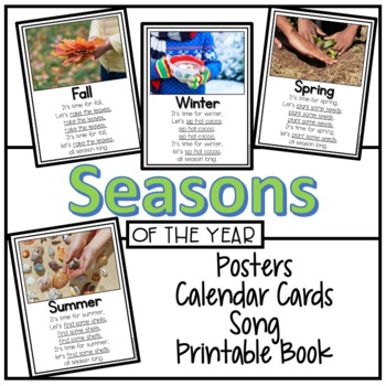 Preview of Calendar Display Set, Classroom Decor, Four Seasons Cards, Posters, Songs, Rhyme