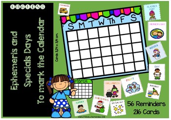 Preview of Calendar: Ephemeris cards and special days (ENGLISH)