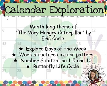 Preview of Calendar Exploration: Hungry Caterpillar Themed: One Month long