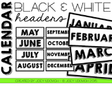 Calendar Headers - Black and White Theme