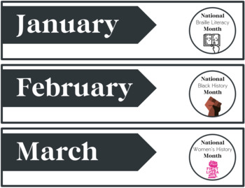 Calendar Headers Heritage Months by Kindred Teaching Company TPT