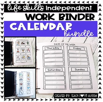 Preview of Calendar Independent Work Binder BUNDLE